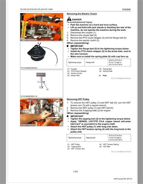 kubota zge zgs zge zgs mower workshop repair manual