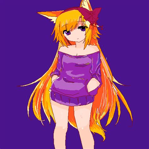 pixilart purple fox  lovethefox