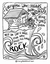 Wise Upon Verse Foolish Builders Colouring Marydeandraws Hears Ministry sketch template