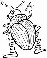 Coloring Beetle Cartoon Print Funny sketch template