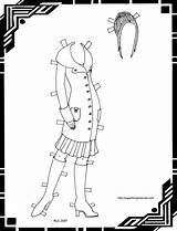 Paper Doll Printable Coloring Four Pdf Dolls sketch template