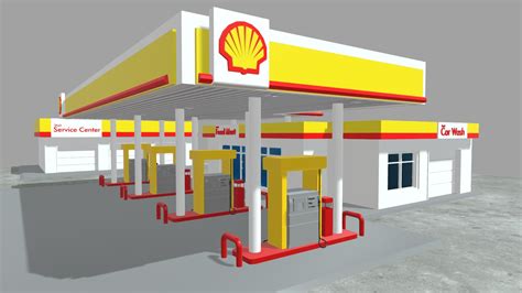 shell petrol bunk  model  sanjeev atsanjeevchikku  sketchfab