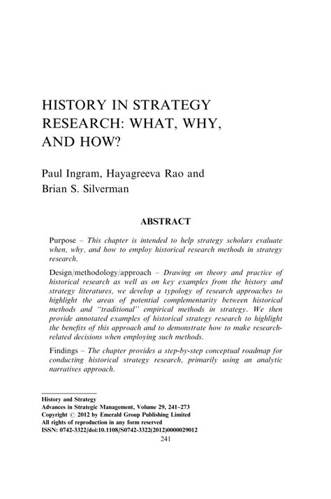 history  strategy research