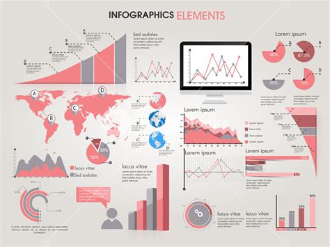 creative infographic elements  graphs bars  pie charts