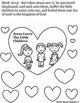 Coloring Jesus Loves Children Little Sunday School Pages God Preschool Bible Lesson Another Kids Craft Print Lessons Enemies Clipart Sheets sketch template