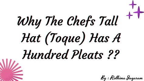 chefs hat   pleats youtube