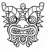 Dragon Year Coloring Chinese Head Guardado Desde Info Pages sketch template