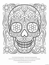 Coloring Pages Skull Sugar Printable Calavera Cat Adult Thaneeya Print Grown Ups Colouring Color Sheets Gif Dead Detailed Candy Simple sketch template