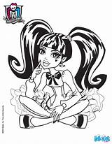 Coloring Monster Draculaura High Pages Clawdeen Seated Legged Cross Print Hellokids Color Coloriage Wolf Girls Monsters Monsterhigh Cute Dolls sketch template
