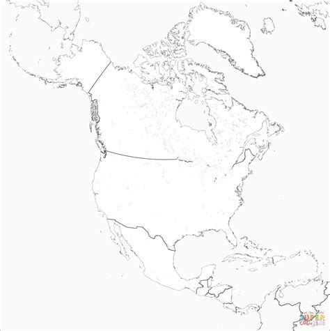 north america map coloring page  printable coloring pages