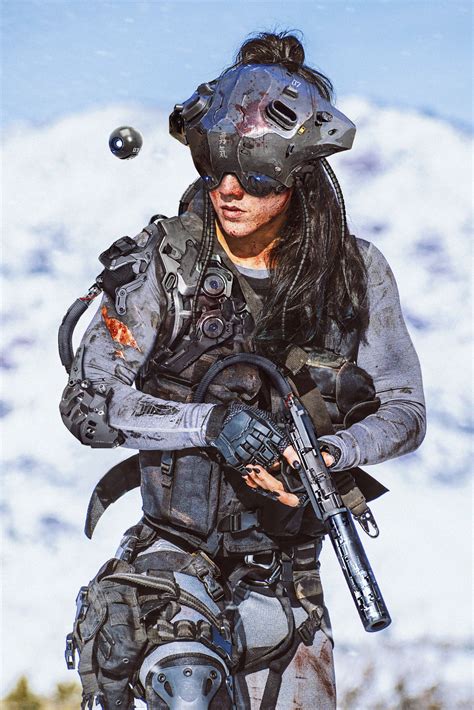 wallpaper abrar khan futuristic soldier women robot cyborg digital art concept art
