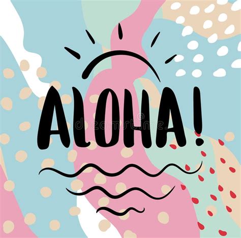 aloha text with toucan flamingo pineapple and exotic