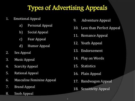my presentational on various types of advertising appeals