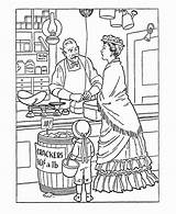 Coloring Pages Early American Colonial Jobs Life Usa History Pioneer Printables Occupations Color America Sheets Adult Wagon Chuck Colouring Trades sketch template