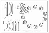 Coloring Number Pages Worksheet Color Balls Ten Football Printable sketch template
