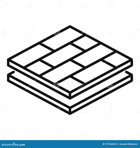 wood floor tiles icon outline style stock vector illustration