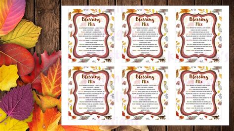 printable blessing mix instant  thanksgiving favors