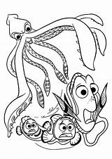 Coloring Nemo Dory Marlin Octopus Adventuretime sketch template