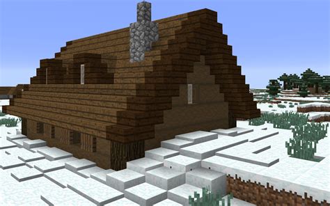 winter log cabin rminecraft