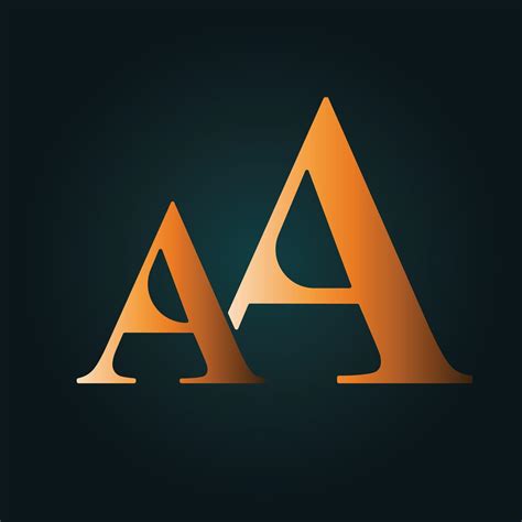 aa letter logo gradient gold abstract concept  dark background