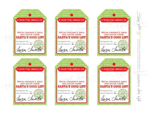 images  printable santa gift tags signed santa