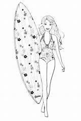 Barbie Tavola Surfboard Colorare Pages2color Coloradisegni Bambole sketch template