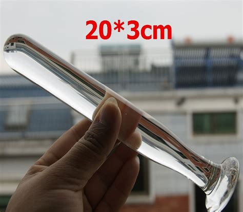 20 3cm smooth mellow glass dildo easy to insert fake penis anal butt
