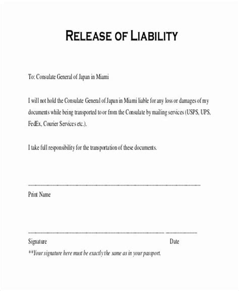 release  liability form  elegant release liability form