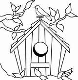 Birdhouse Clipart House Outline Bird Drawing Clip Bounce Drawings Houses Designs Embroidery Birdclipart Colouring Line Birds Webstockreview Template Pages Embroidered sketch template