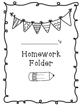 homework writing folder covers  misswright tpt