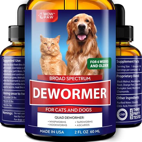 wowpaw dewormer  dogs cats  oz   usa worm treatment  pets ebay