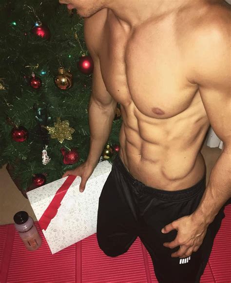 christmas presents and ripped male abs