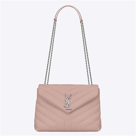 saint laurent ysl women loulou small matelasse  leather pink