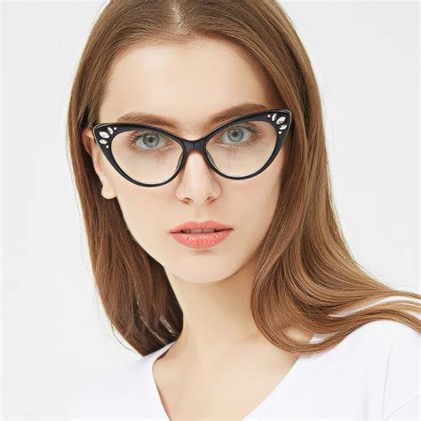 buy  cat eye glasses transparent female clear lens
