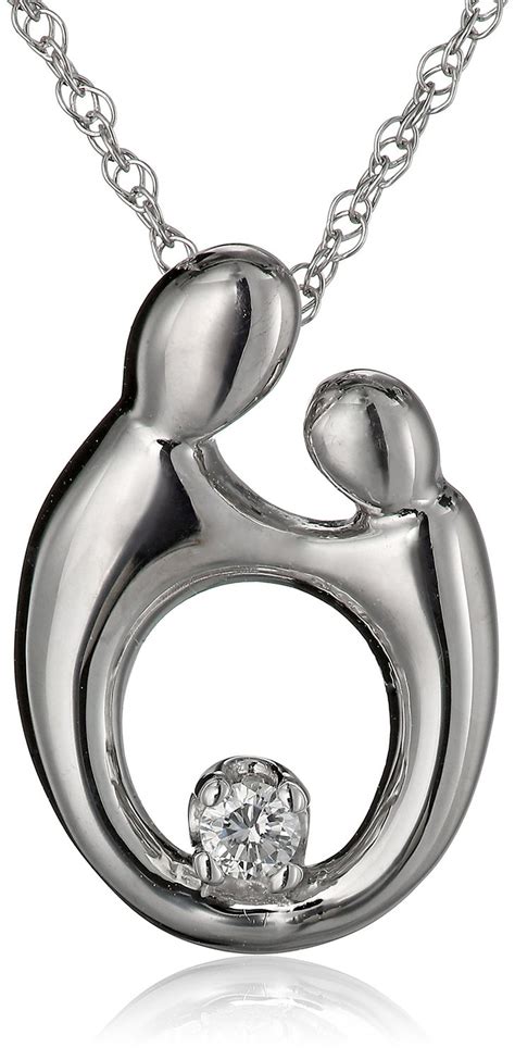 Duragold 14k White Gold Diamond-Accented Mother and Child