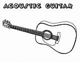 Guitar Coloring Acoustic Pages Color Getcolorings Getdrawings sketch template