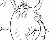 Coloring Horton Elephant Pages Seuss Dr Round Printable sketch template