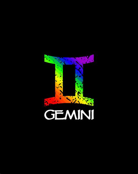 rainbow gay pride zodiac horoscope gemini digital art by luke henry