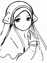 Mewarnai Muslimah Hijab Sketsa Putih Orang Mewarna Memakai Soleha Jilbab Azhan Mewarnakan Koleksi Kumpulan Islami Bercadar Animasi Baju Keluarga Lucu sketch template