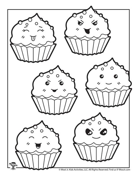 cute cupcake coloring sheet woo jr kids activities childrens
