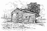 Lincoln Cabin Log Coloring Pages Template sketch template