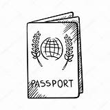 Passport Sketch Drawing Cover Globe Outline Stock Drawings Illustration Depositphotos Paintingvalley Olive Branches Isolated Background Style sketch template