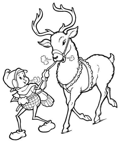 elf  reindeer coloring pages animal coloring pages christmas