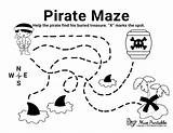 Pirate Maze Mazes Printables Printable Museprintables Easy sketch template