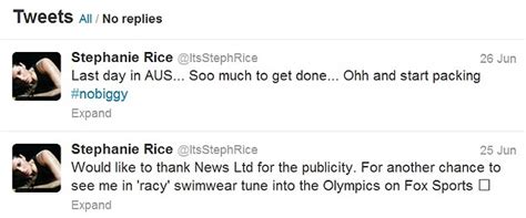 stephanie rice bikini row swimmer criticised over picture