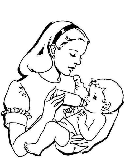 mother  baby coloring pages coloring easy  kids