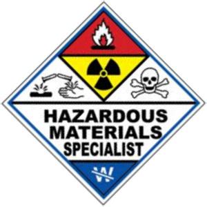 hazardous materials specialist reflective sticker  sticker shoppe
