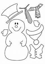 Gommettes Hiver Bonhomme Neige Habiller Snowman Nieve Papiers Muneco Navidad sketch template