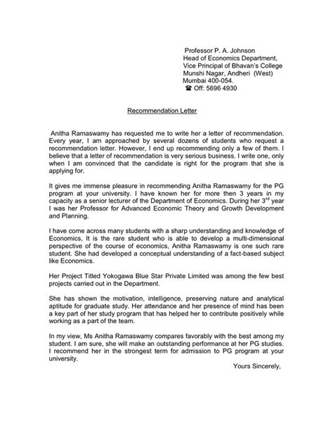 letter  recommendation professor    letter template