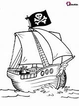 Coloring Pirate Pages Ship Boat Printable Bubakids Kids Color Pirates Cartoon Na Zdroj článku sketch template